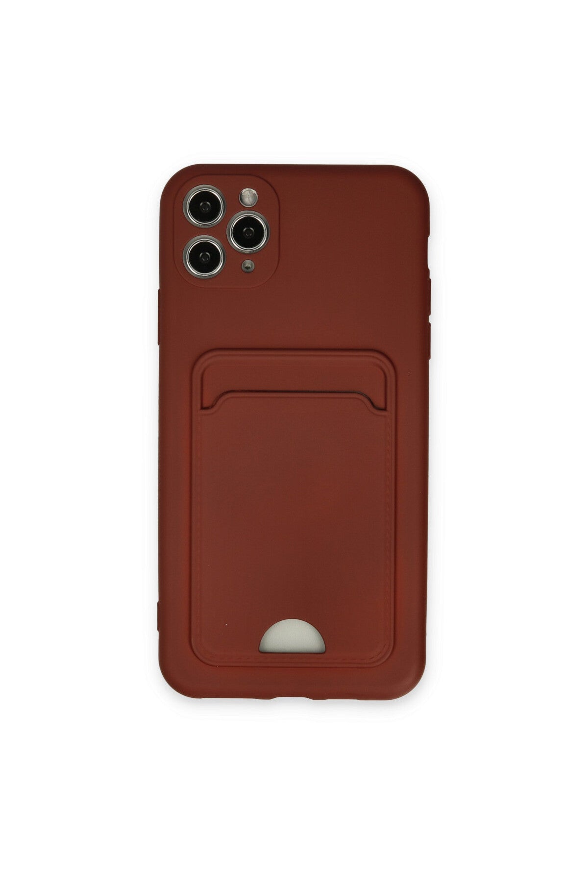 Apple iPhone 11 Pro Max Uyumlu Kılıf Kelvin Kartvizitli Silikon - Bordo