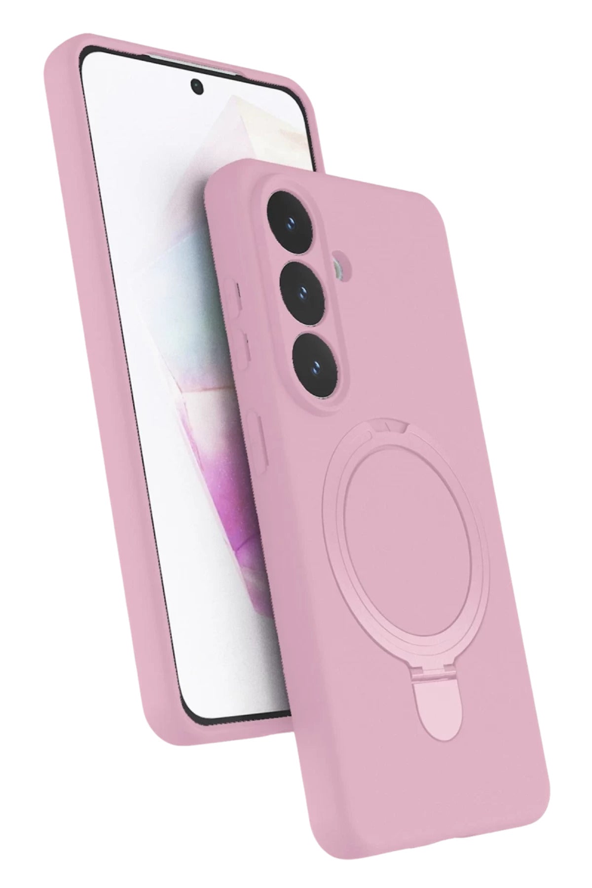 Samsung Galaxy S26 Plus Uyumlu Regal Magsafe Standlı Kapak - Açık Pembe
