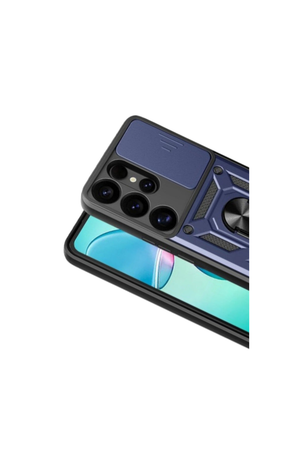Samsung Galaxy S26 Ultra Uyumlu Pars Lens Yüzüklü Silikon - Lacivert