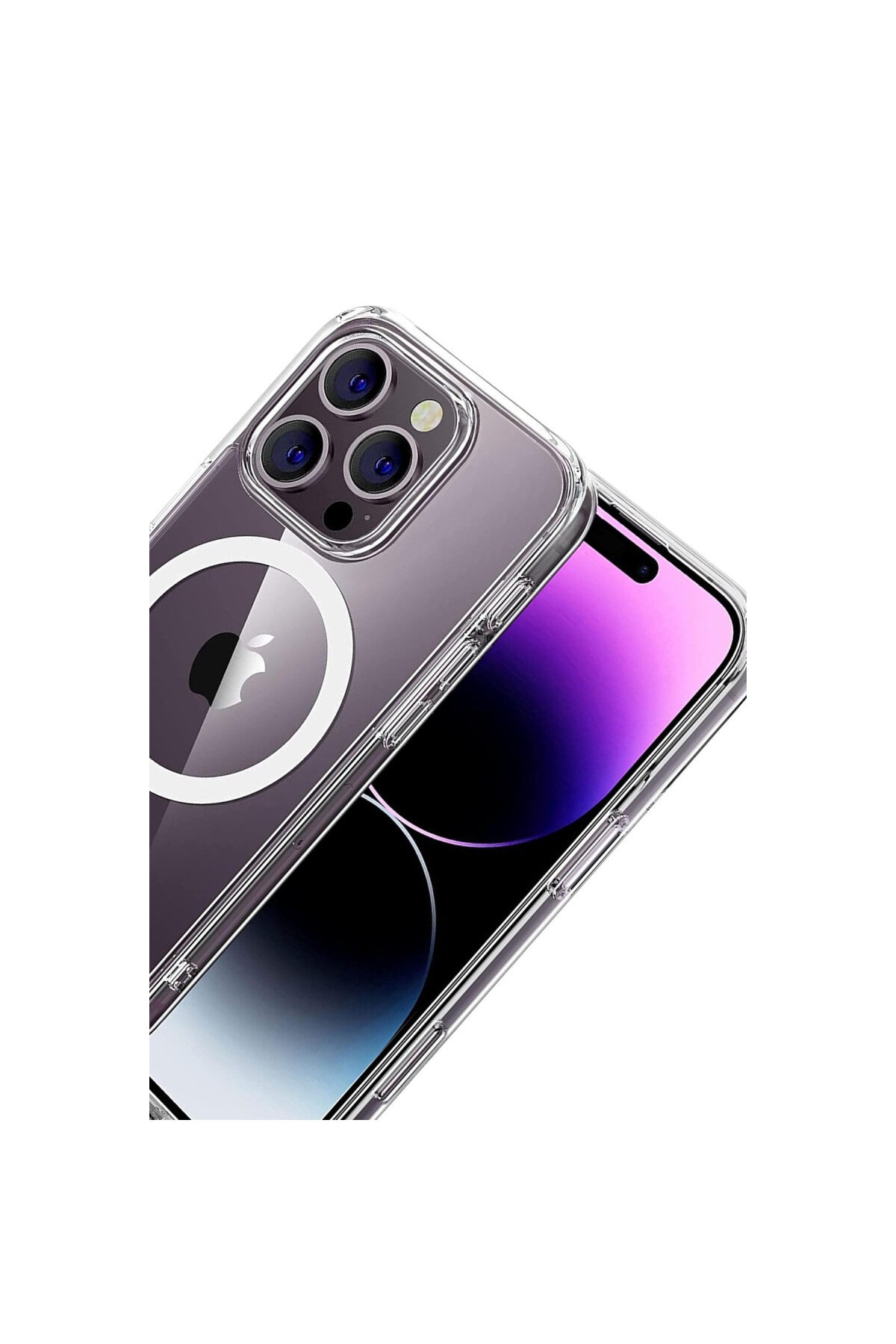 Apple iPhone 16 Pro Max Uyumlu Combo Sert Şeffaf Magsafe Kapak - Şeffaf