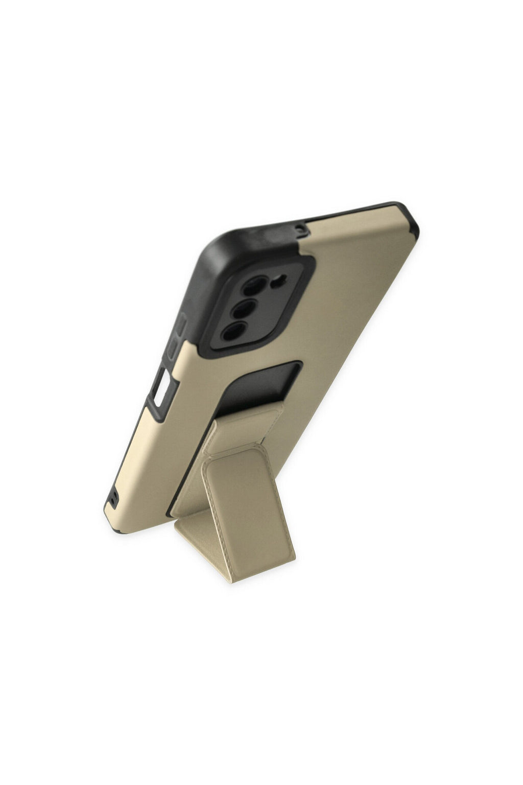 Samsung Galaxy A03S Uyumlu Kılıf Mega Standlı Silikon - Gold