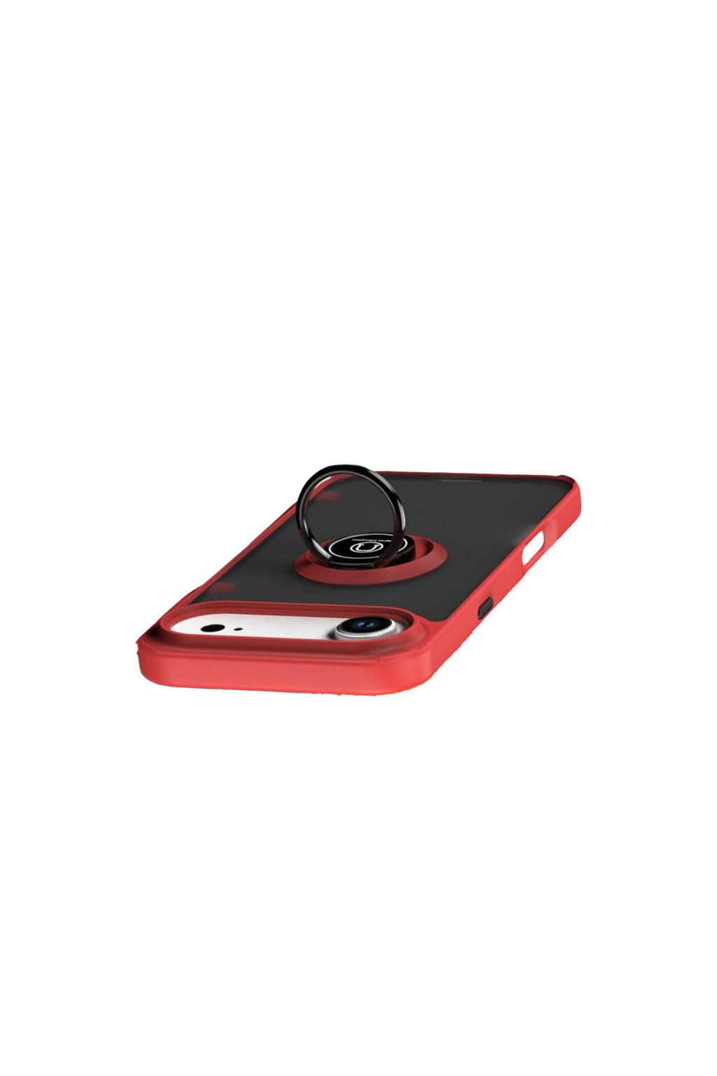 Apple iPhone 17 Air Uyumlu Montreal Yüzüklü Silikon Kapak - Kırmızı