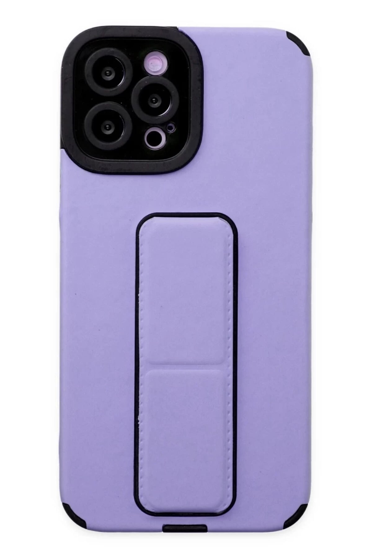 Apple iPhone 12 Pro Max Uyumlu Kılıf Mega Standlı Silikon - Lila