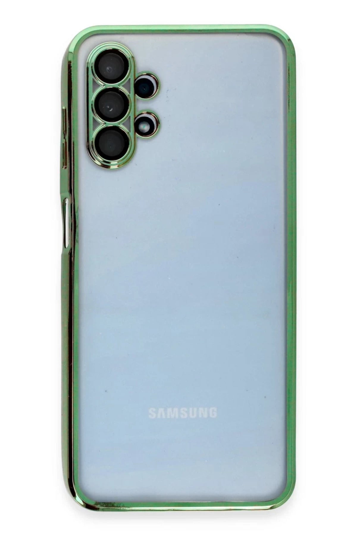 Samsung Galaxy A13 4G Uyumlu Kılıf Lensli Silikon - Yeşil