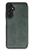 Samsung Galaxy A25 5G Uyumlu Kılıf Flip Cover - Koyu Yeşil