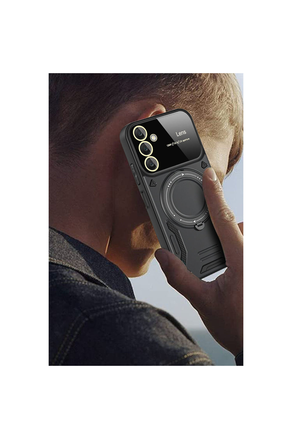 Samsung Galaxy A26 Uyumlu Kılıf Joy Lens Standlı Kapak - Mor