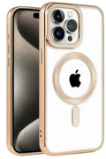 Apple iPhone 14 Pro Uyumlu Kılıf Kronos Magsafe Kapak - Gold