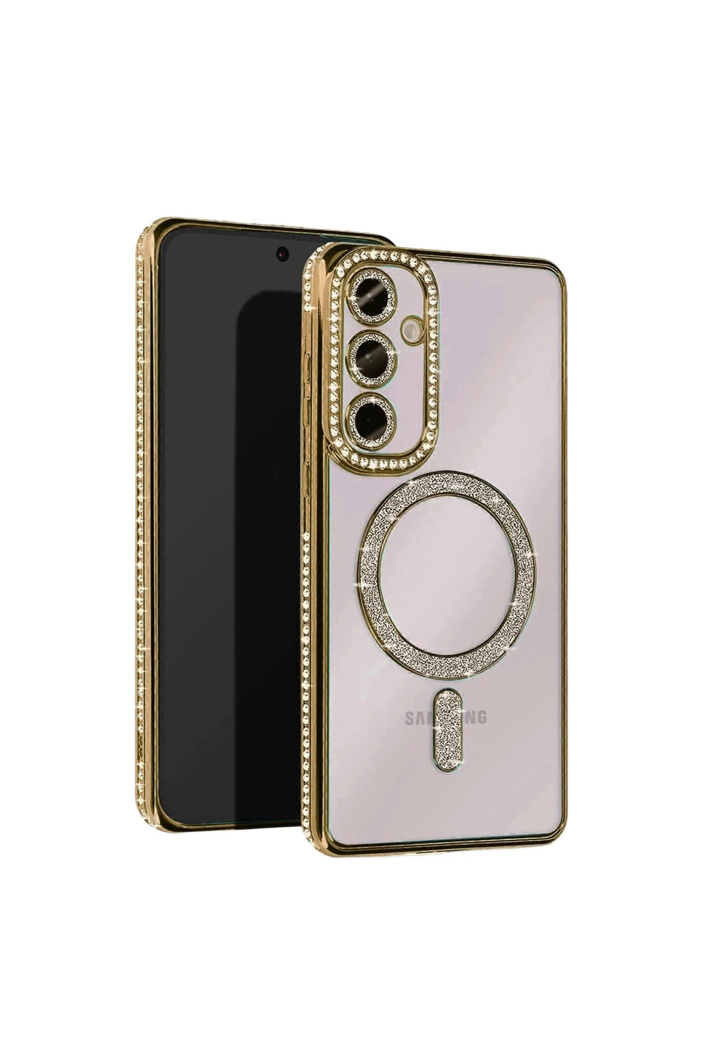 Samsung Galaxy A25 5G Uyumlu Joke Simli Magneticsafe Kılıf - Gold