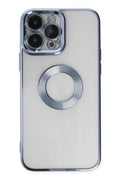 Apple iPhone 14 Pro Uyumlu Kılıf Slot Silikon - Sierra Blue