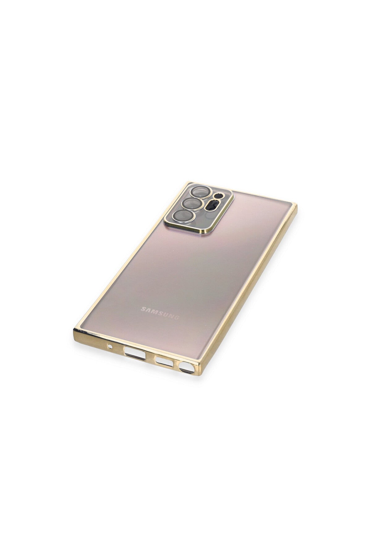 Samsung Galaxy Note 20 Ultra Uyumlu Kılıf Lensli Silikon - Gold