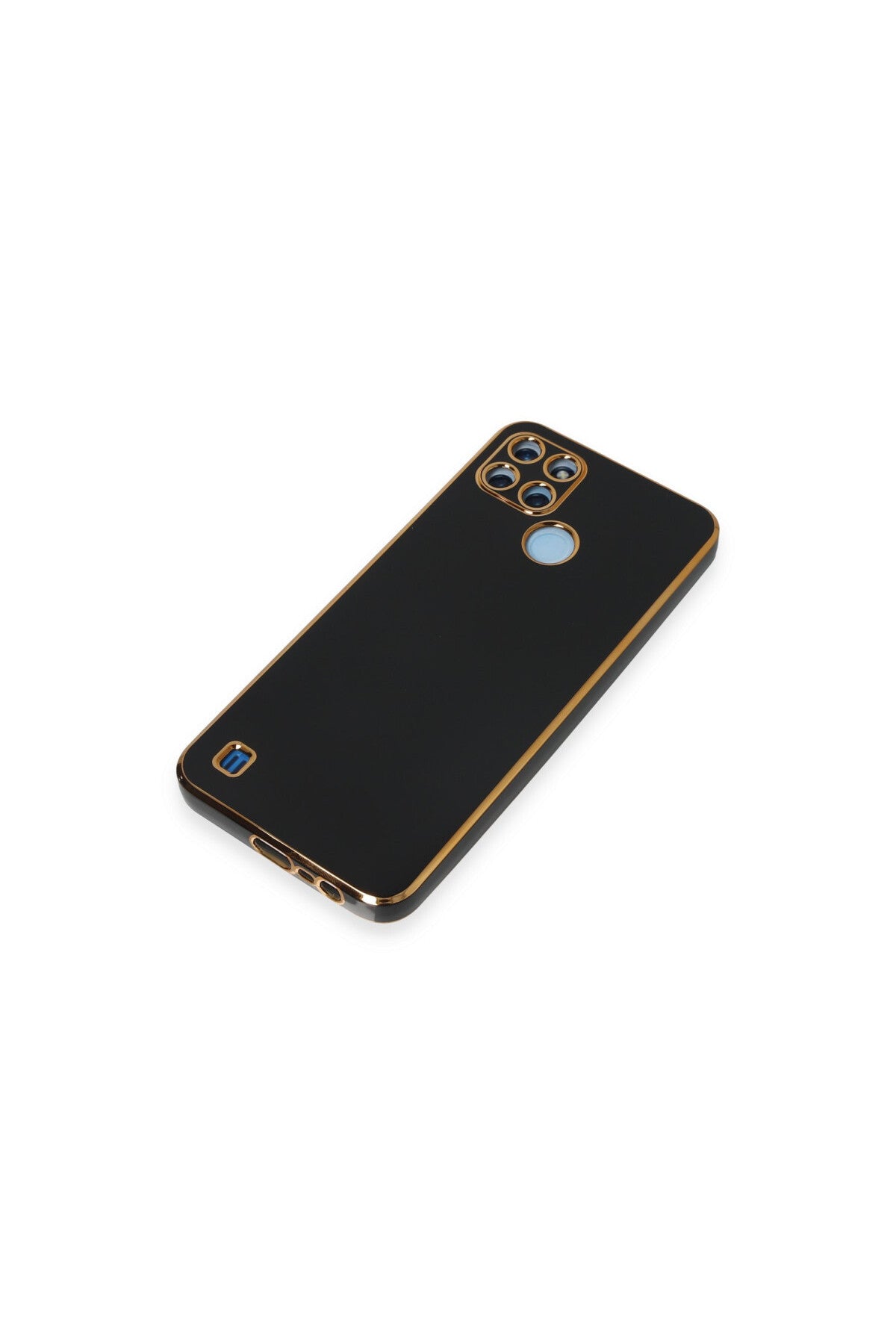 Realme C25Y Uyumlu Kılıf Volet Silikon - Siyah