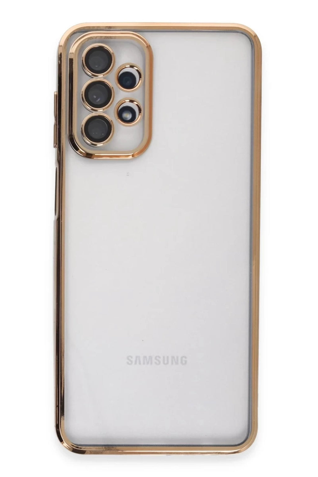 Samsung Galaxy A23 4G Uyumlu Kılıf Lensli Silikon - Gold