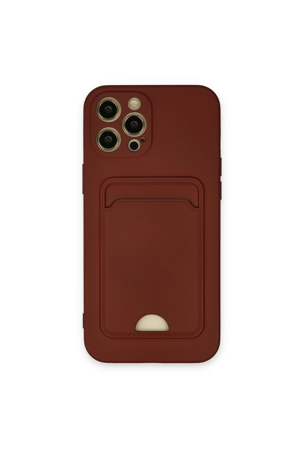 Apple iPhone 12 Pro Max Uyumlu Kılıf Kelvin Kartvizitli Silikon - Bordo
