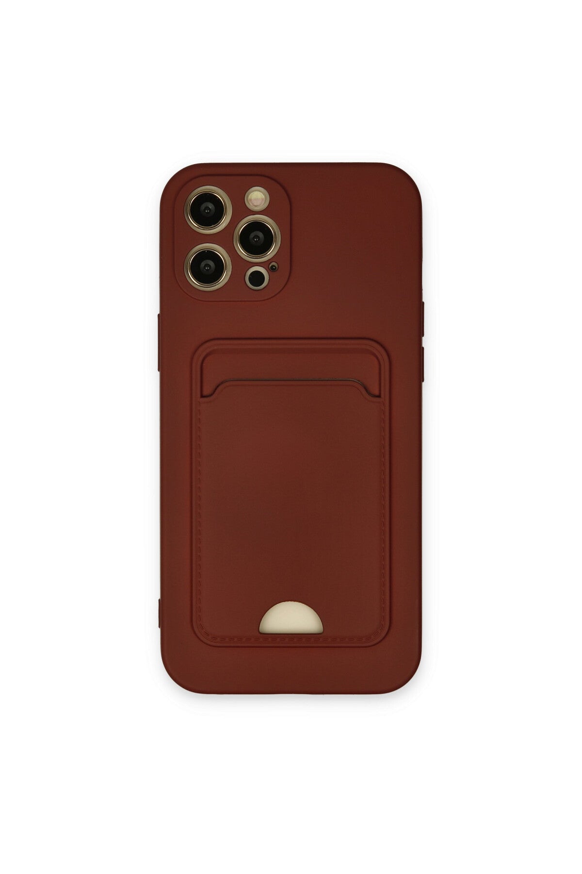 Apple iPhone 12 Pro Max Uyumlu Kılıf Kelvin Kartvizitli Silikon - Bordo