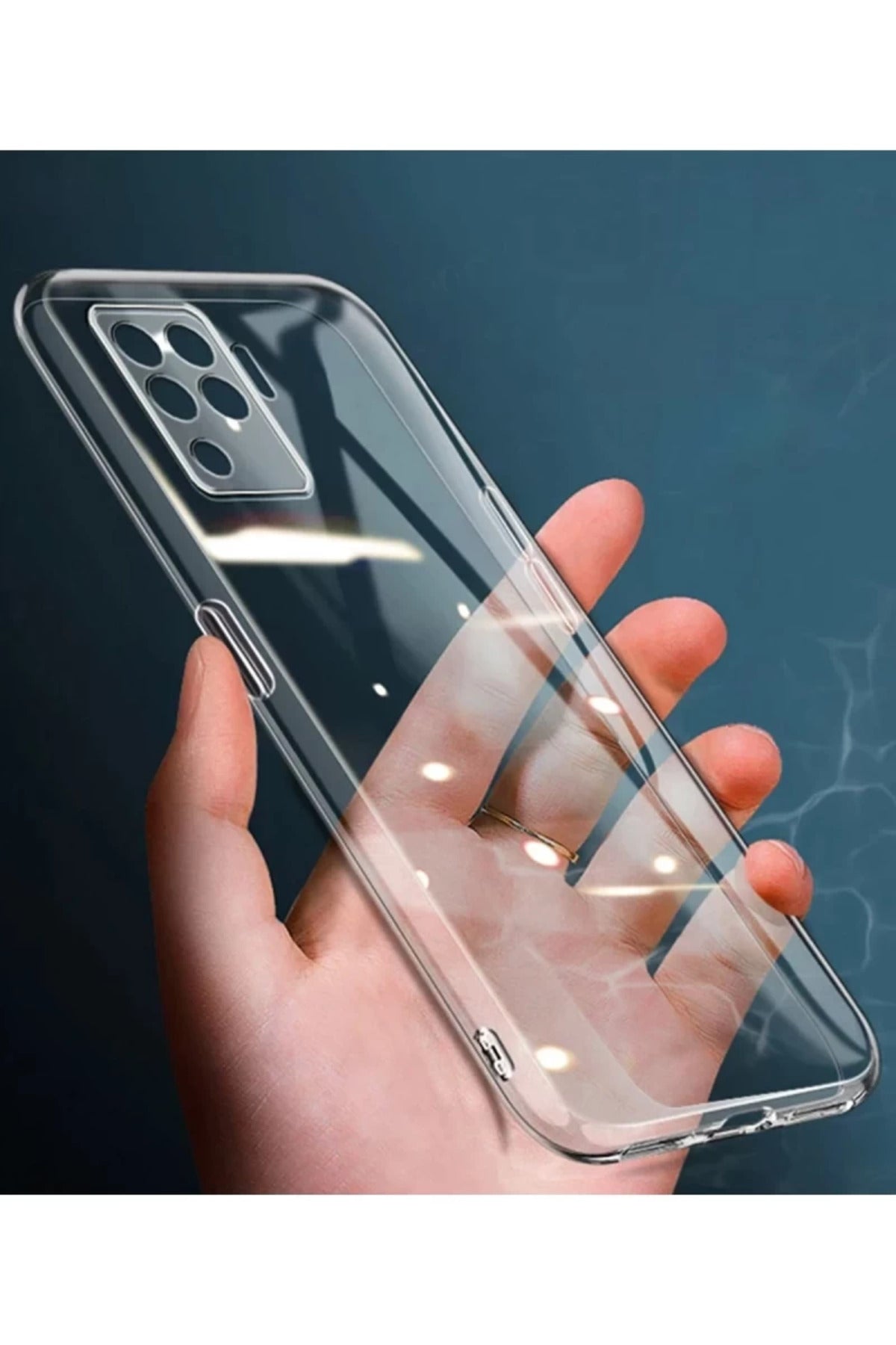 Oppo Reno 5 Lite Uyumlu Kılıf Lüx Şeffaf Silikon