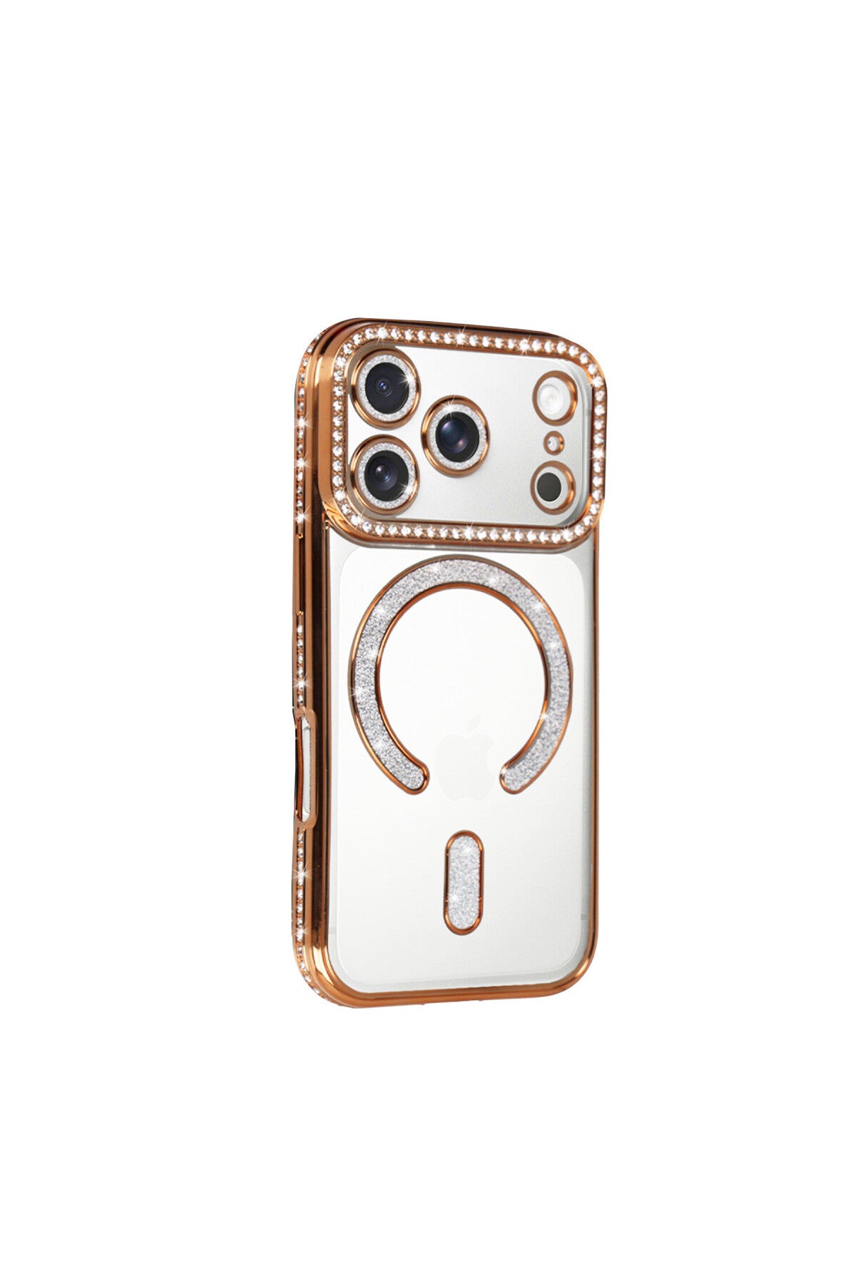 Apple iPhone 17 Pro Max Uyumlu Joke Simli Magneticsafe Kılıf - Turuncu