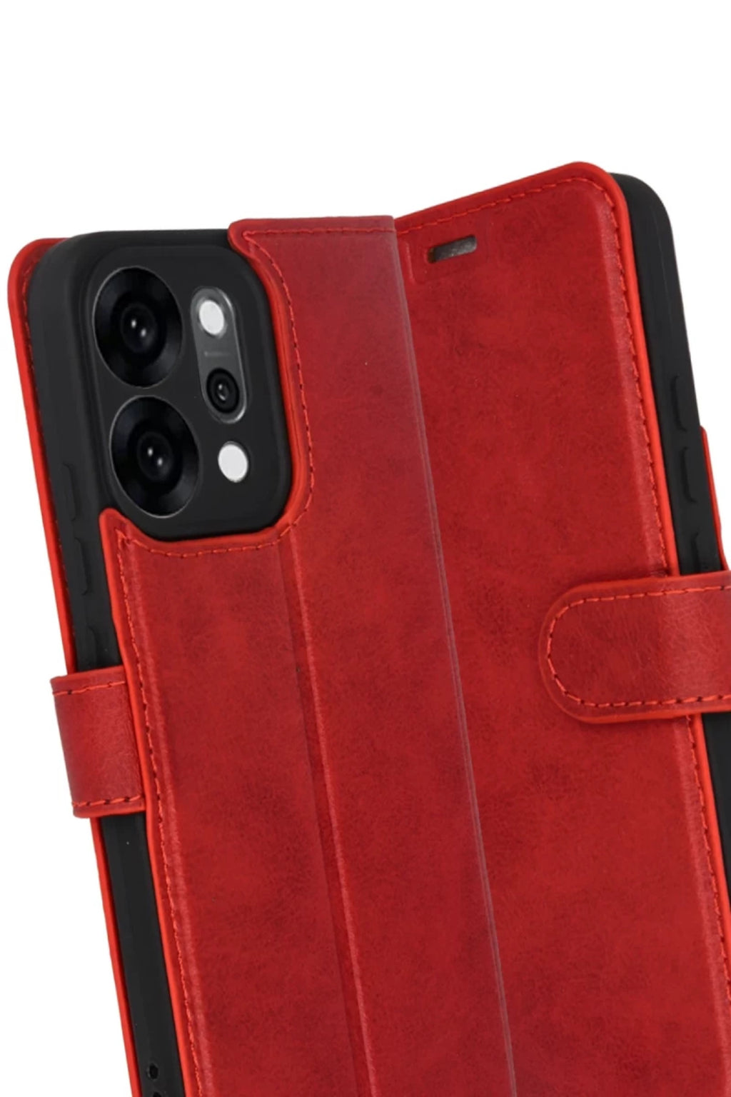 Oppo Reno 14 Uyumlu Trend S Plus Kapaklı Kılıf - Kırmızı