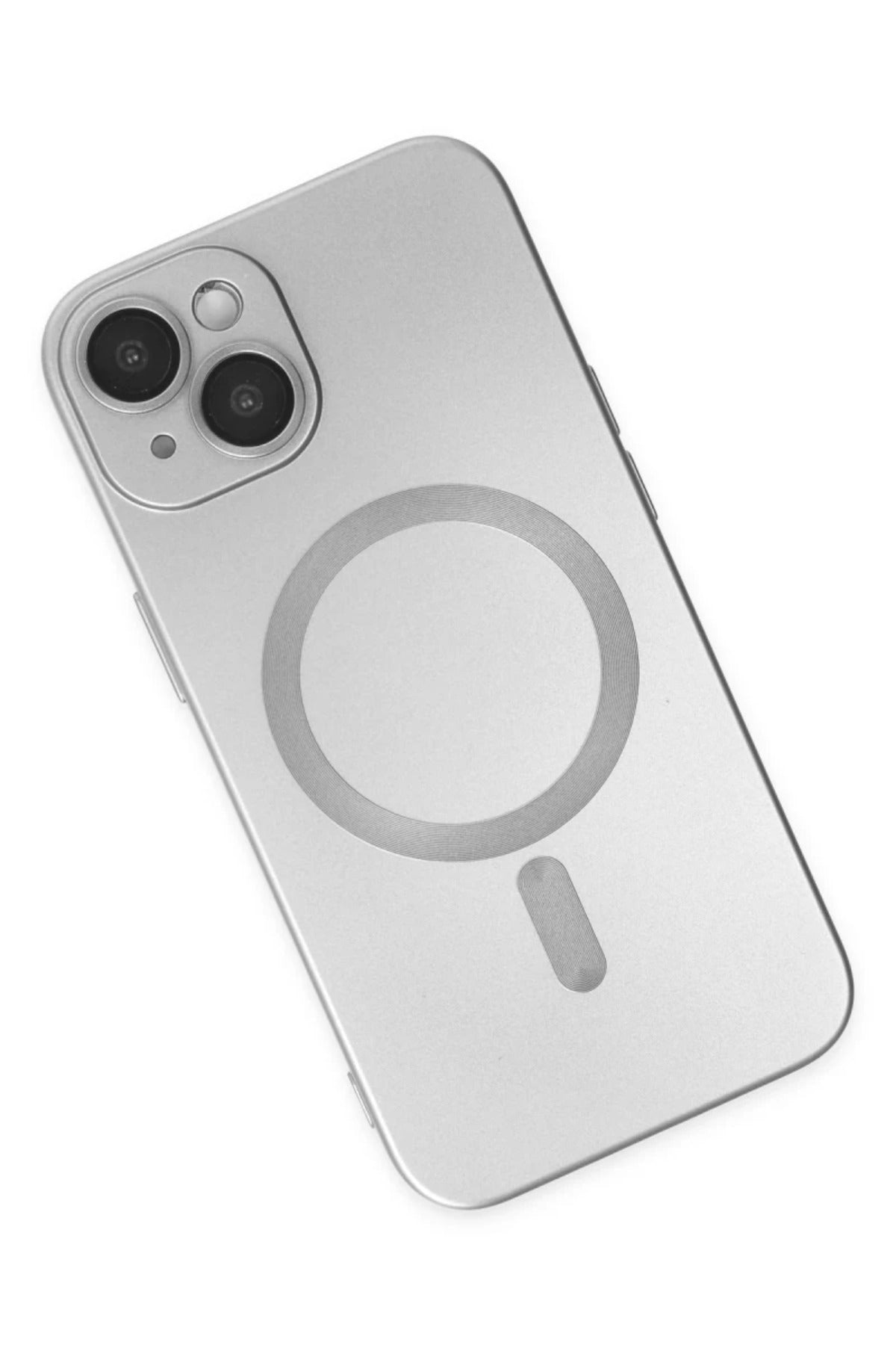 Apple iPhone 14 Plus Uyumlu Kılıf Moshi Lens Magneticsafe Silikon - Gümüş