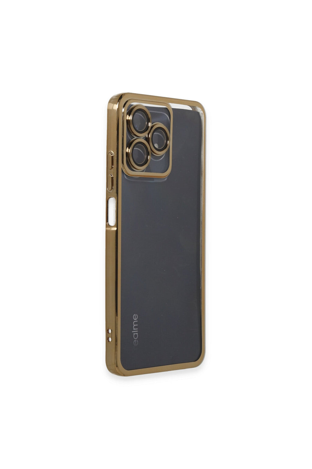 Realme C53 Uyumlu Kılıf Lensli Silikon - Gold