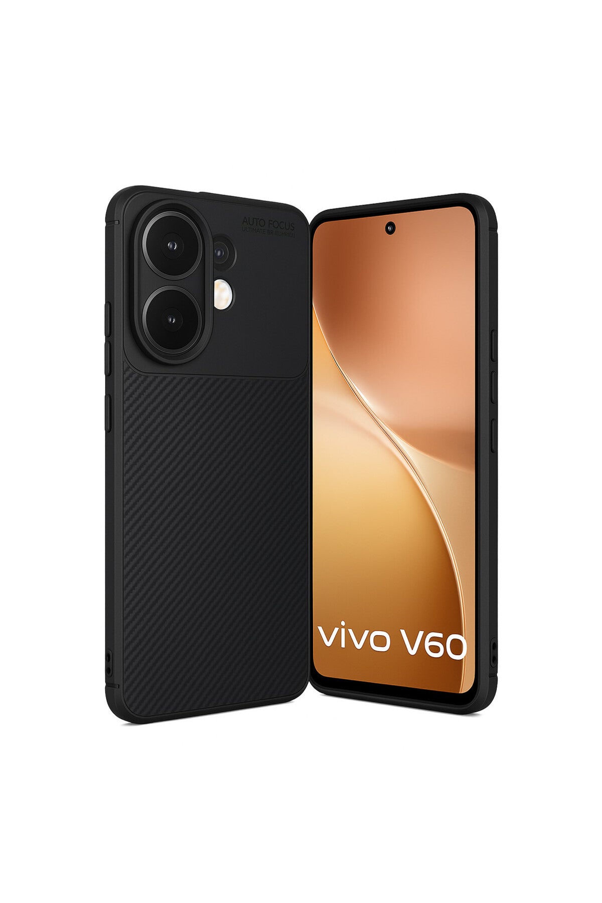 Vivo V60 5G Uyumlu Auto Focus Karbon Kapak - Siyah
