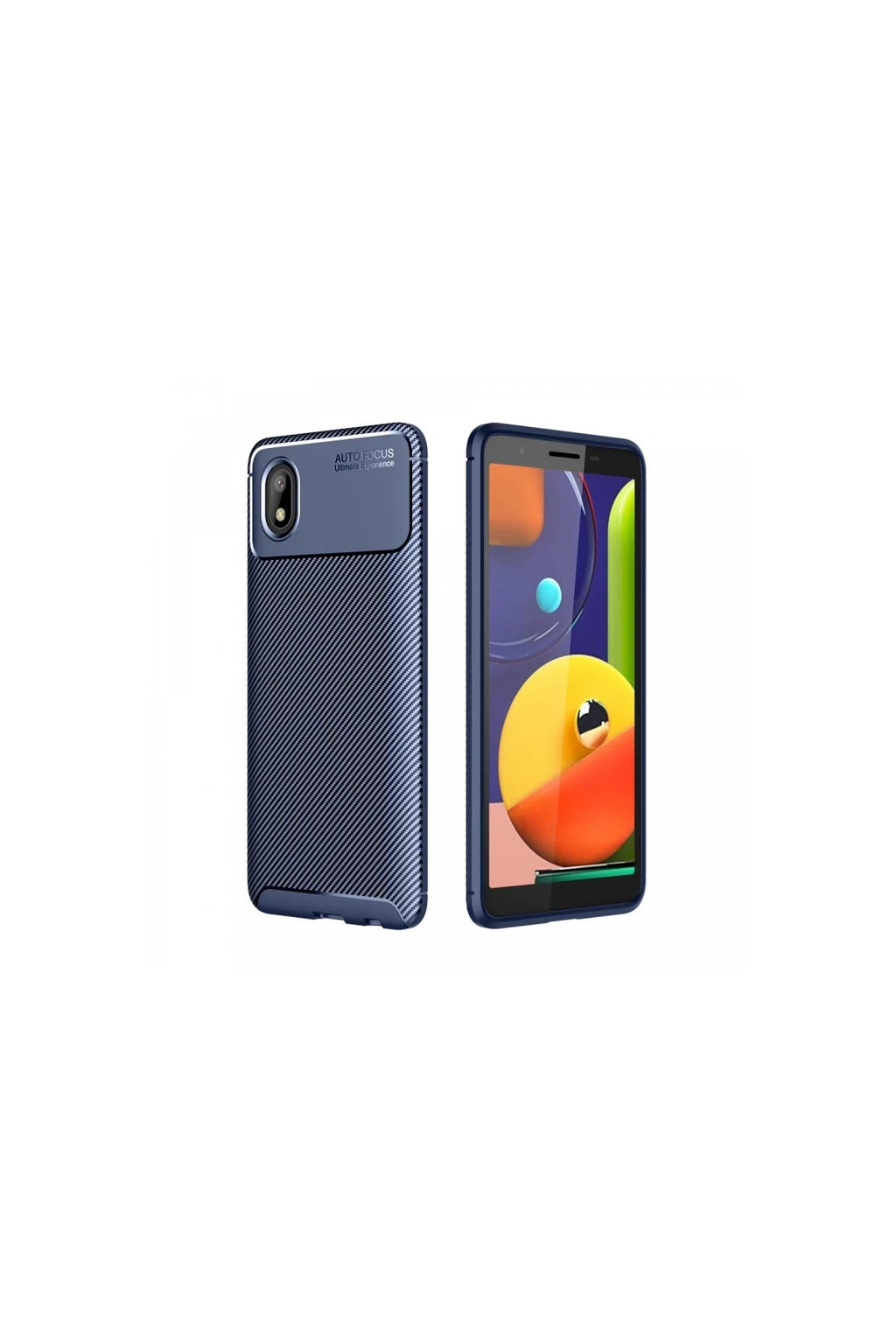 Samsung Galaxy A01 Core Uyumlu Kılıf Auto Focus Karbon Kapak - Lacivert