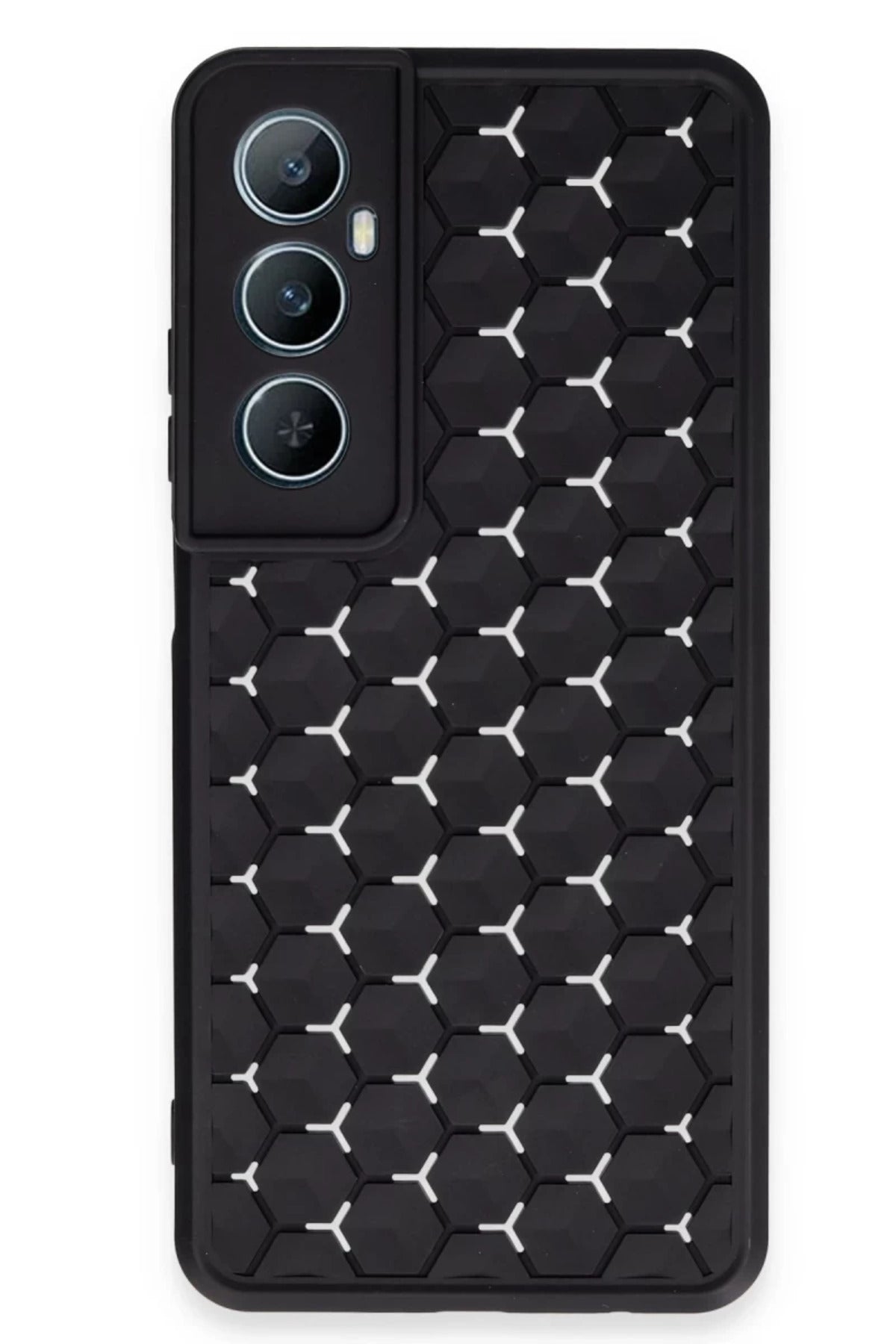 Realme C65 Uyumlu Kılıf Petek Silikon Kapak - Siyah