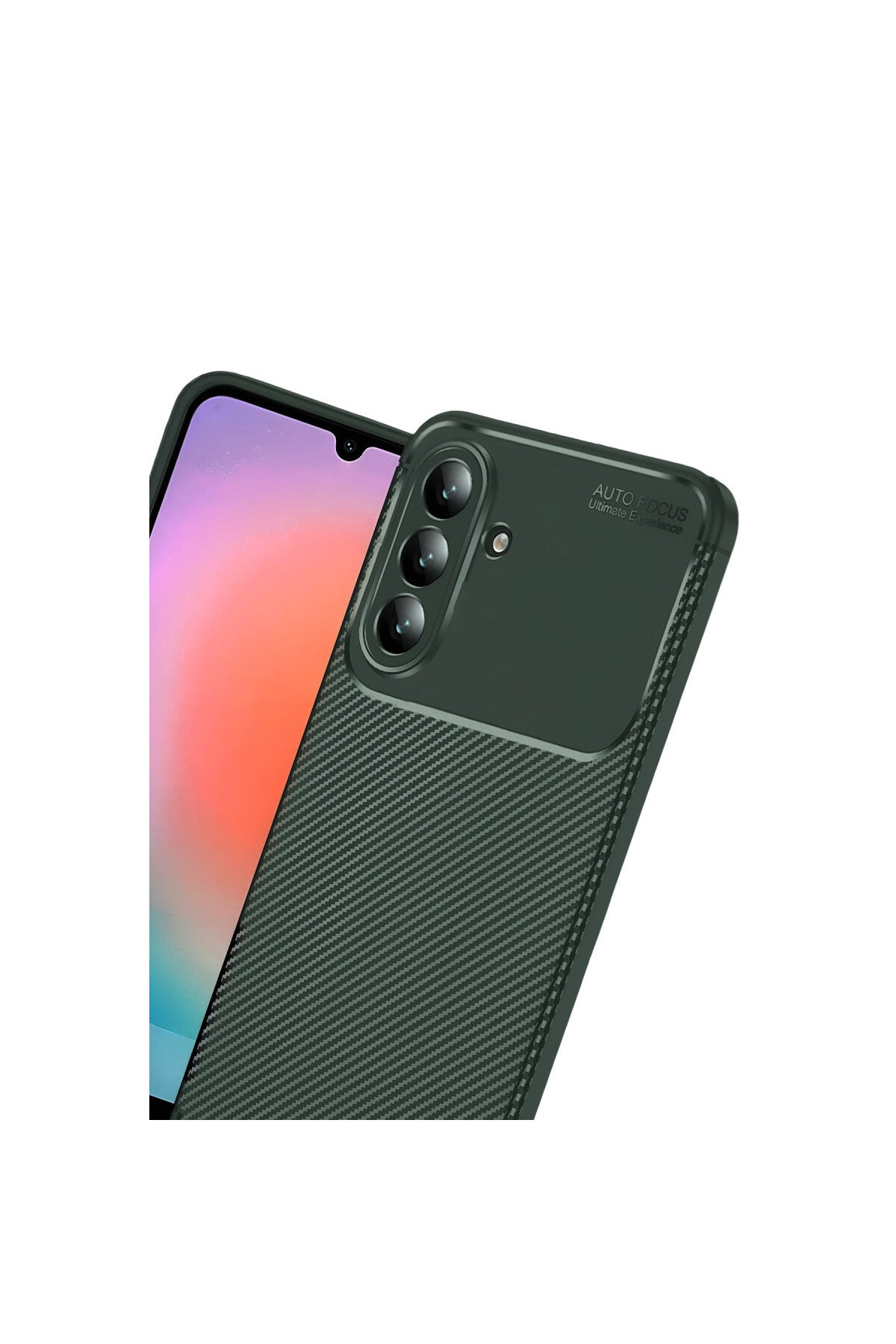 Samsung Galaxy A37 5G Uyumlu Auto Focus Karbon Kapak - Koyu Yeşil
