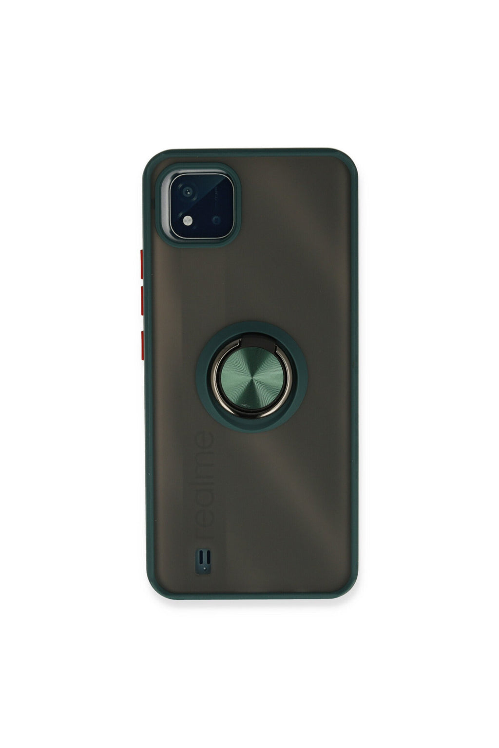 Realme C11 2021 Uyumlu Kılıf Montreal Yüzüklü Silikon Kapak - Yeşil