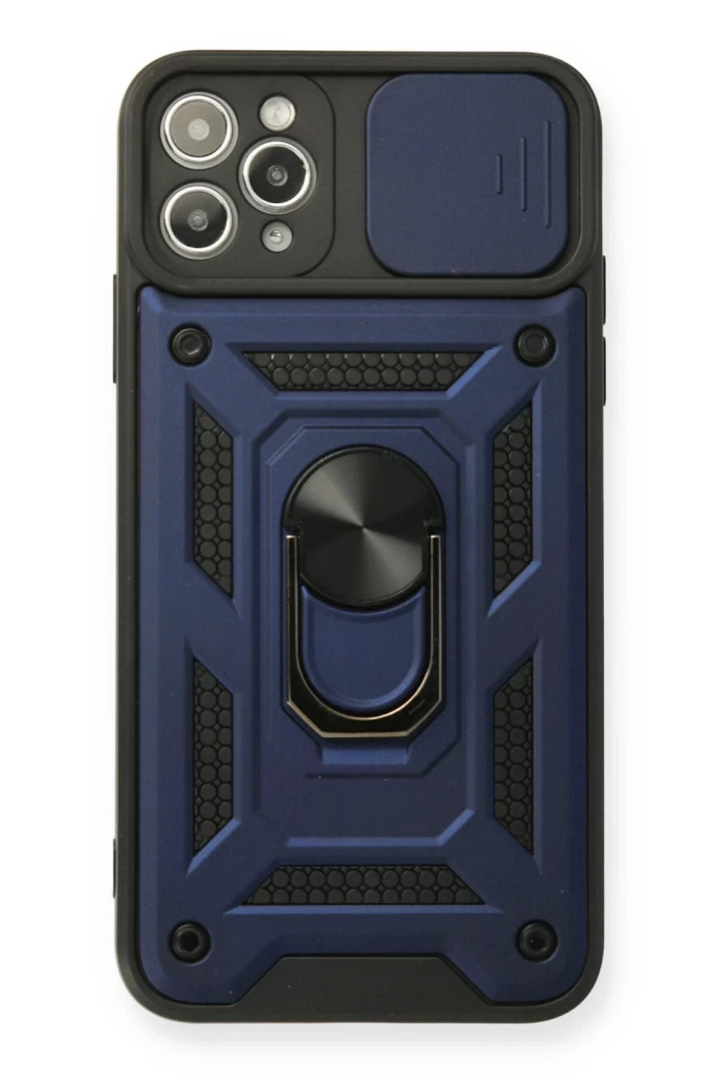 Apple iPhone 11 Pro Uyumlu Kılıf Pars Lens Yüzüklü Silikon - Lacivert