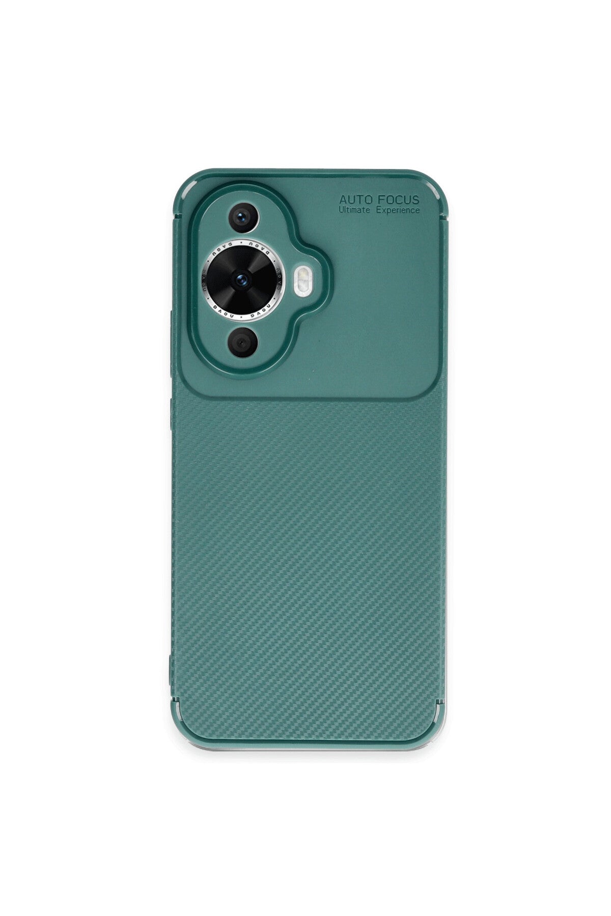 Huawei Nova 12S Uyumlu Kılıf Auto Focus Karbon Kapak - Koyu Yeşil