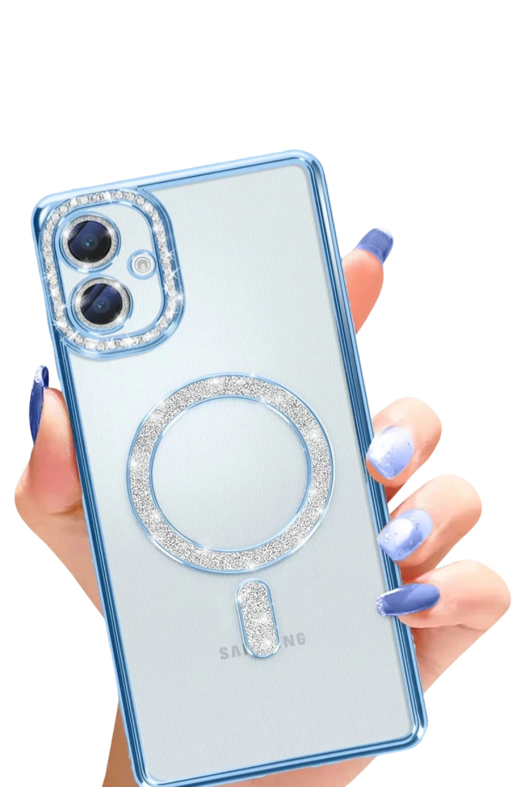 Samsung Galaxy A06 Uyumlu Joke Simli Magneticsafe Kılıf - Mavi