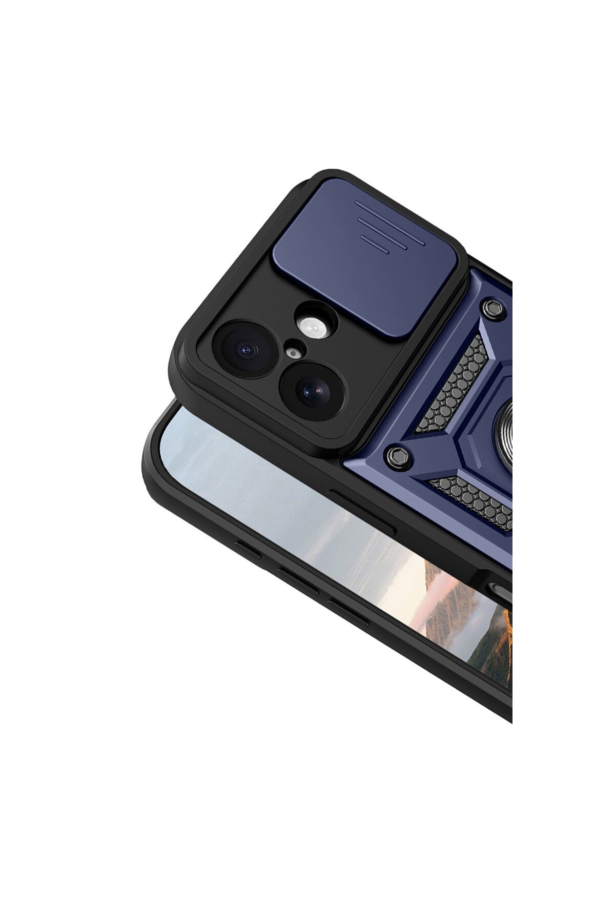 Apple iPhone 17 Uyumlu Pars Lens Yüzüklü Silikon - Lacivert