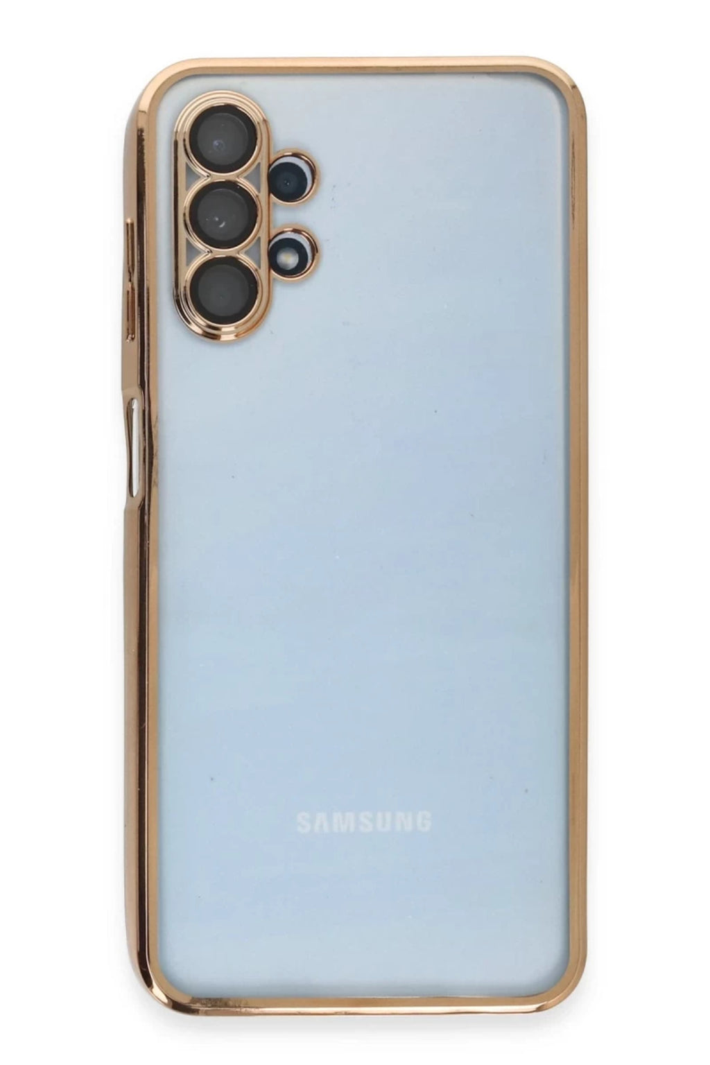 Samsung Galaxy A13 4G Uyumlu Kılıf Lensli Silikon - Gold