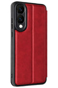 Samsung Galaxy S25 Uyumlu Edge Flip Cover - Kırmızı