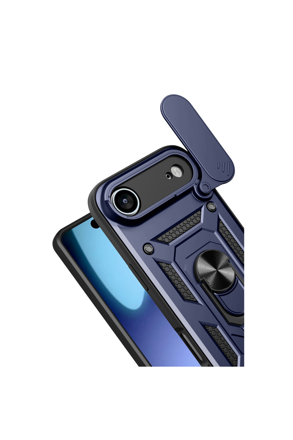 Apple iPhone 17 Air Uyumlu Pars Lens Yüzüklü Silikon - Lacivert