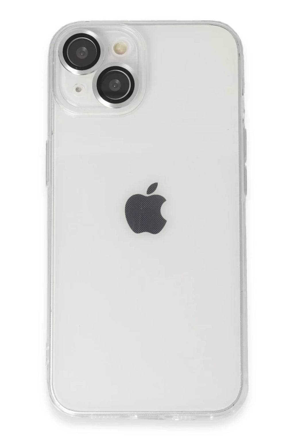 Apple iPhone 14 Uyumlu Kılıf Luko Lens Silikon - Gümüş