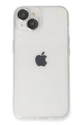 Apple iPhone 14 Uyumlu Kılıf Luko Lens Silikon - Gümüş