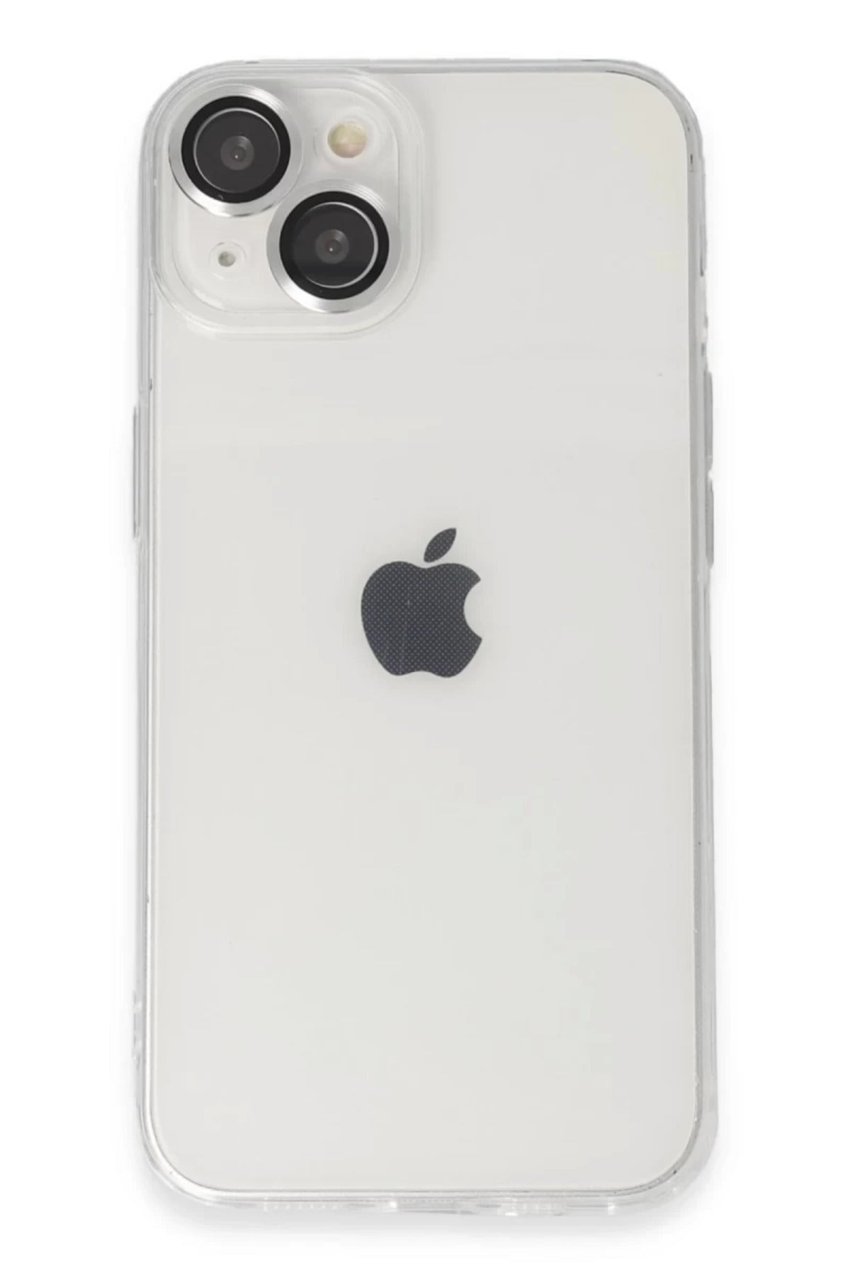 Apple iPhone 14 Uyumlu Kılıf Luko Lens Silikon - Gümüş