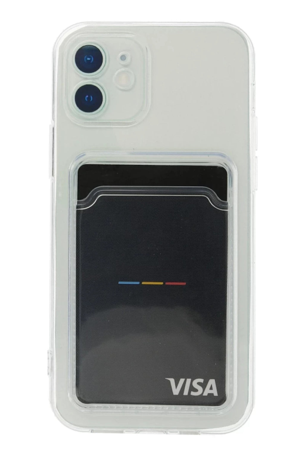 Apple iPhone 12 Uyumlu Kılıf Kart Şeffaf Silikon - Şeffaf