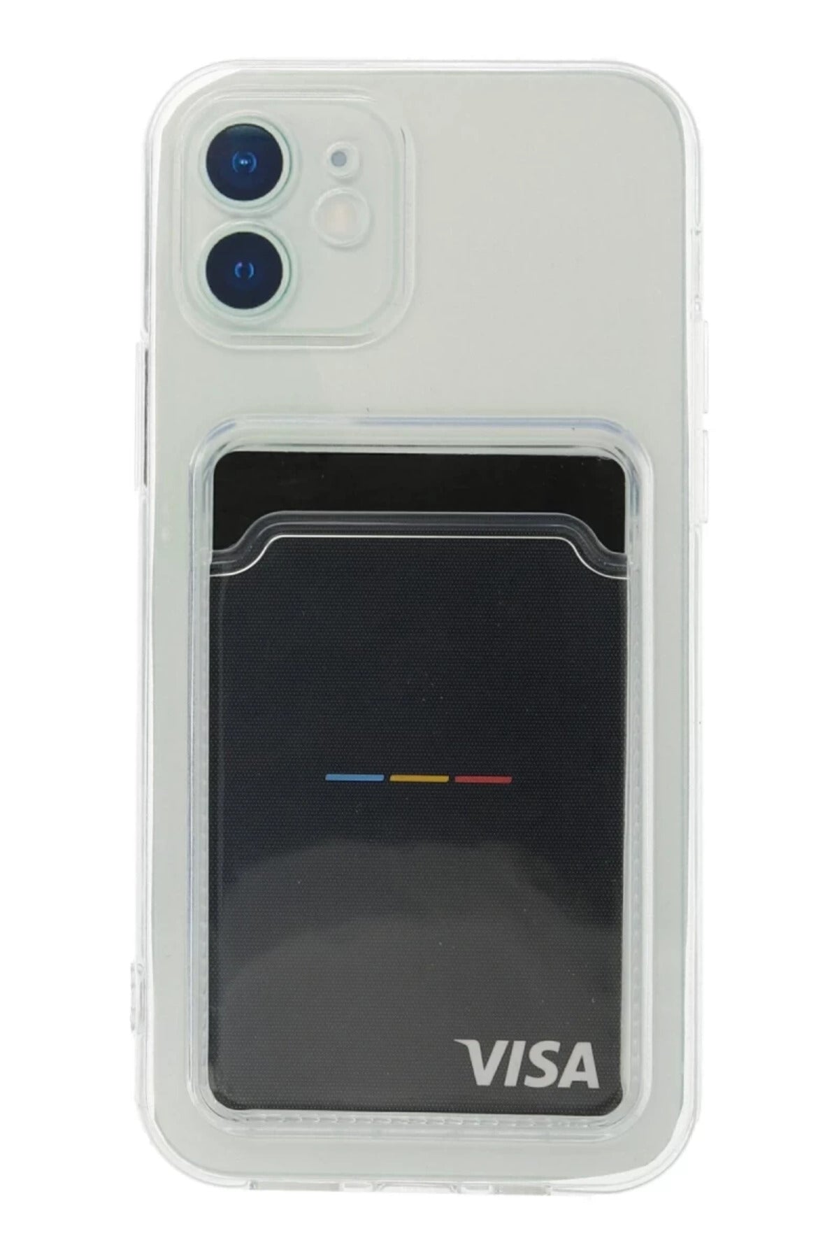 Apple iPhone 12 Uyumlu Kılıf Kart Şeffaf Silikon - Şeffaf