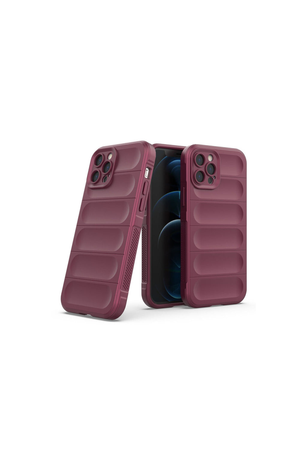 Apple iPhone 12 Pro Uyumlu Kılıf Optimum Silikon - Bordo