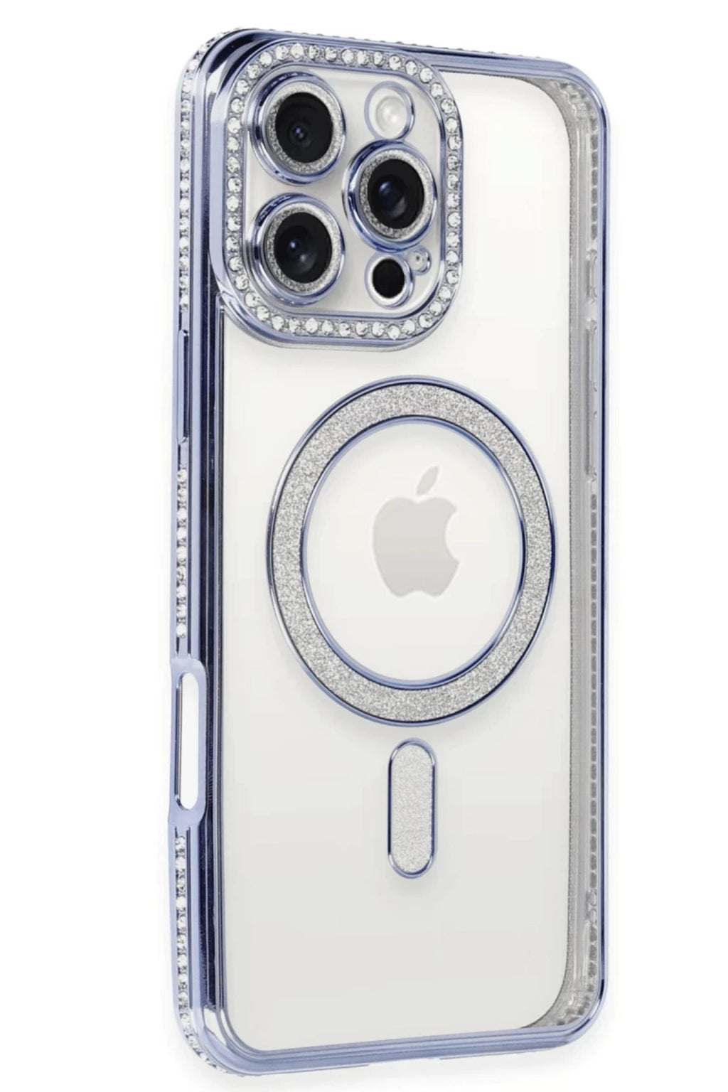 Apple iPhone 16 Pro Uyumlu Kılıf Joke Simli Magneticsafe Kılıf - Mavi