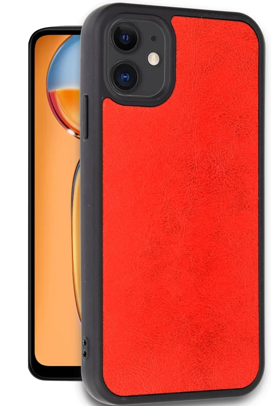 Apple iPhone 11 Uyumlu Kılıf Aras Deri Kapak - Kırmızı