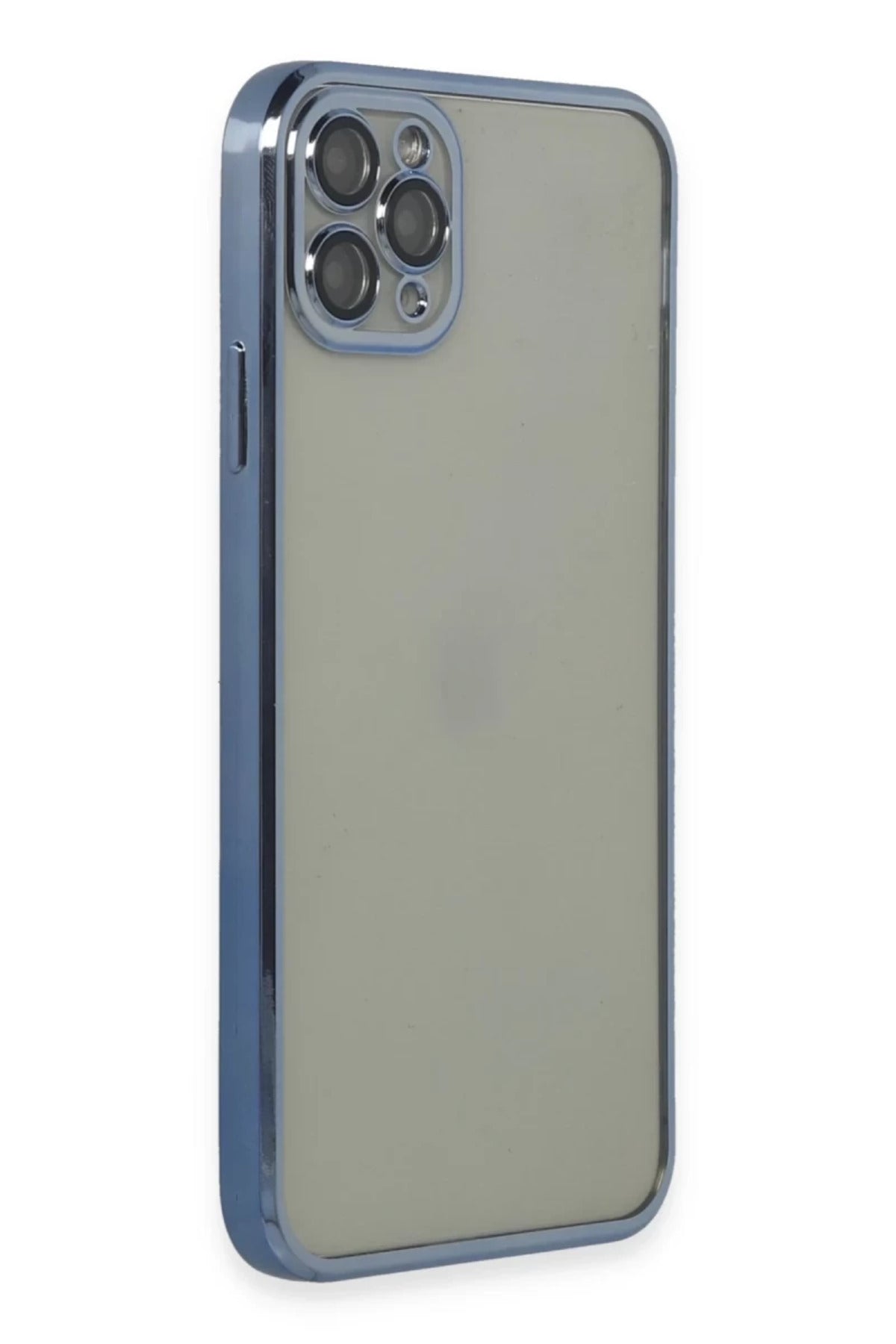 Apple iPhone 11 Pro Max Uyumlu Kılıf Lensli Silikon - Açık Mavi