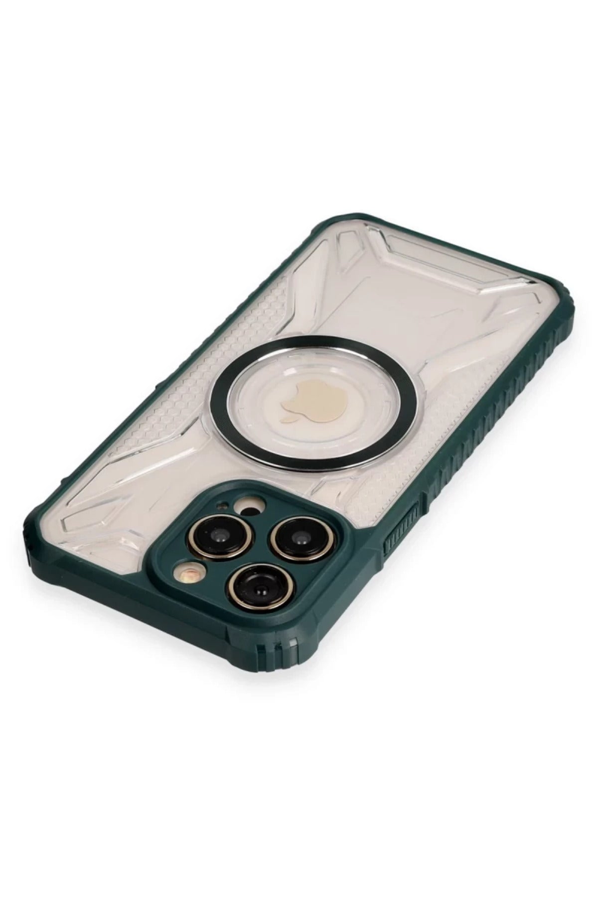 Apple iPhone 12 Pro Max Uyumlu Kılıf Prag Magneticsafe Kapak - Koyu Yeşil