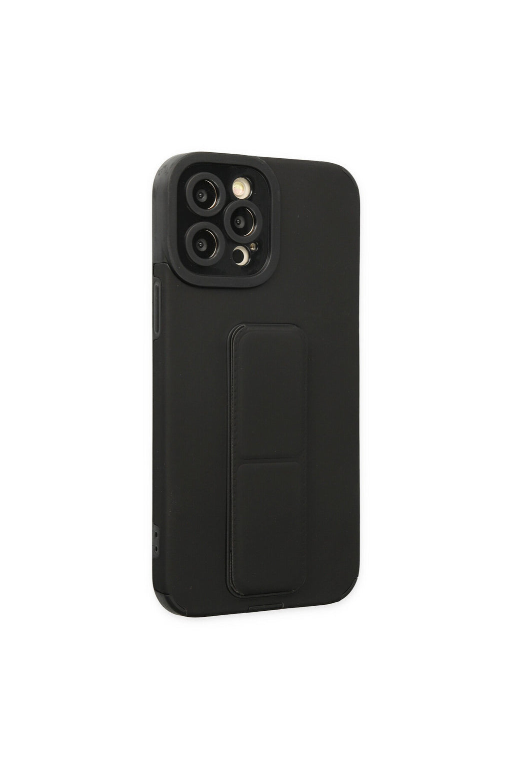 Apple iPhone 12 Pro Max Uyumlu Kılıf Mega Standlı Silikon - Siyah