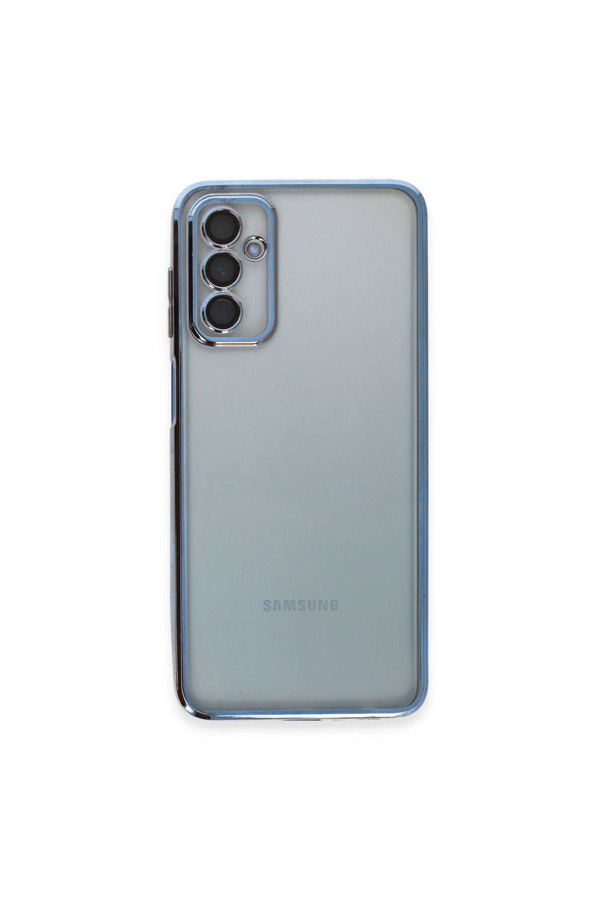 Samsung Galaxy M23 Uyumlu Kılıf Lensli Silikon - Açık Mavi