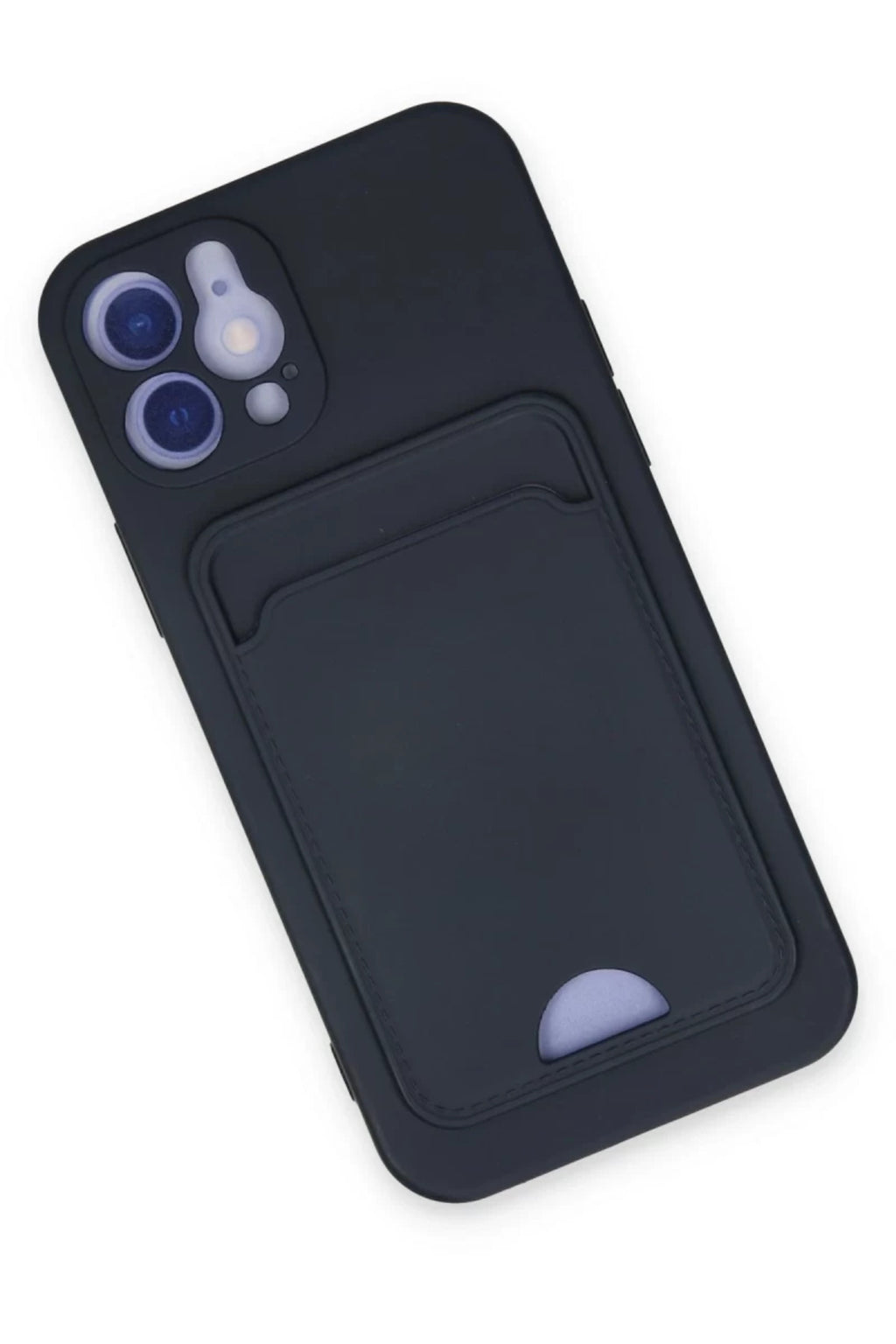 Apple iPhone 12 Uyumlu Kılıf Kelvin Kartvizitli Silikon - Lacivert