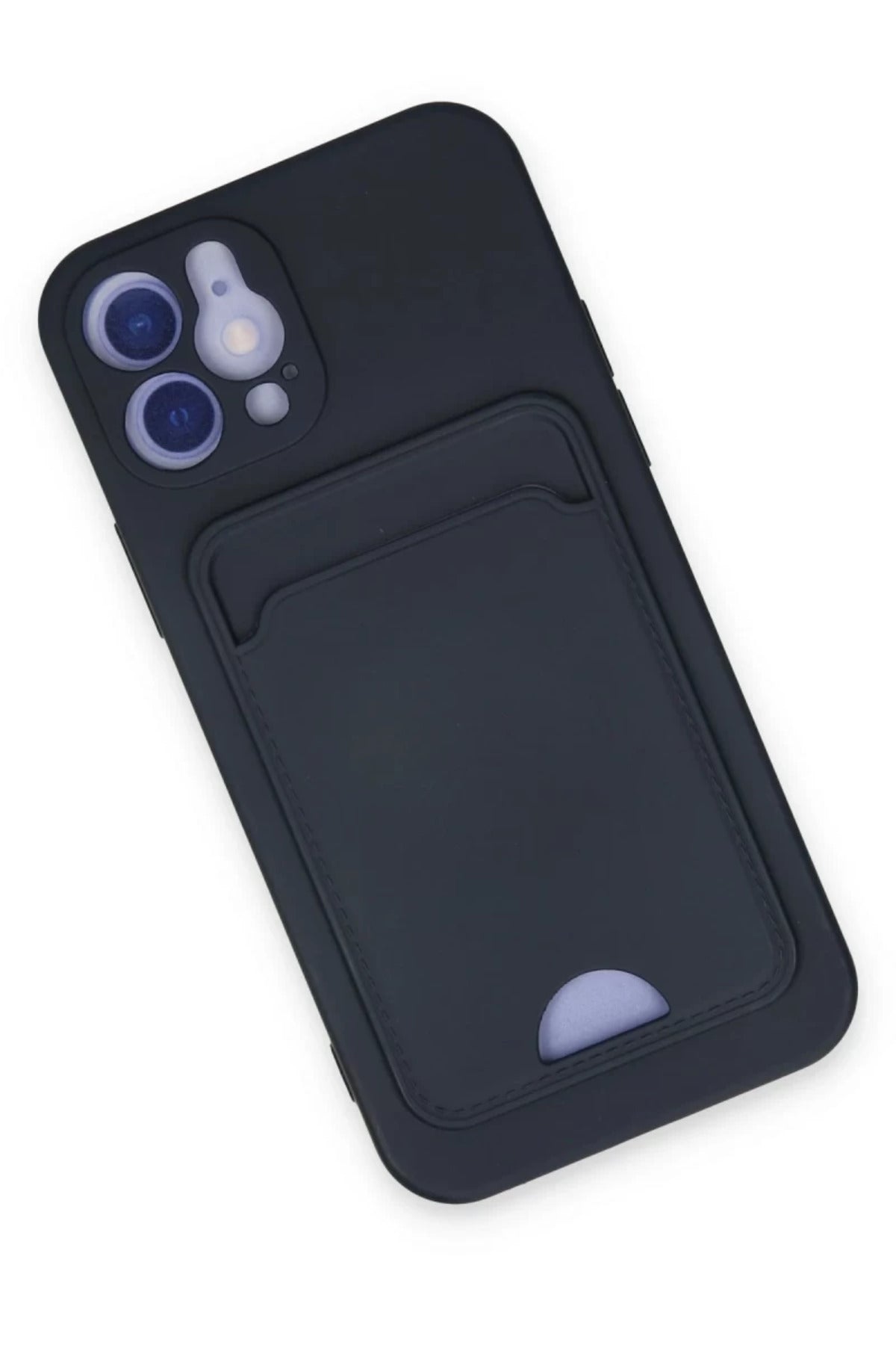 Apple iPhone 12 Uyumlu Kılıf Kelvin Kartvizitli Silikon - Lacivert