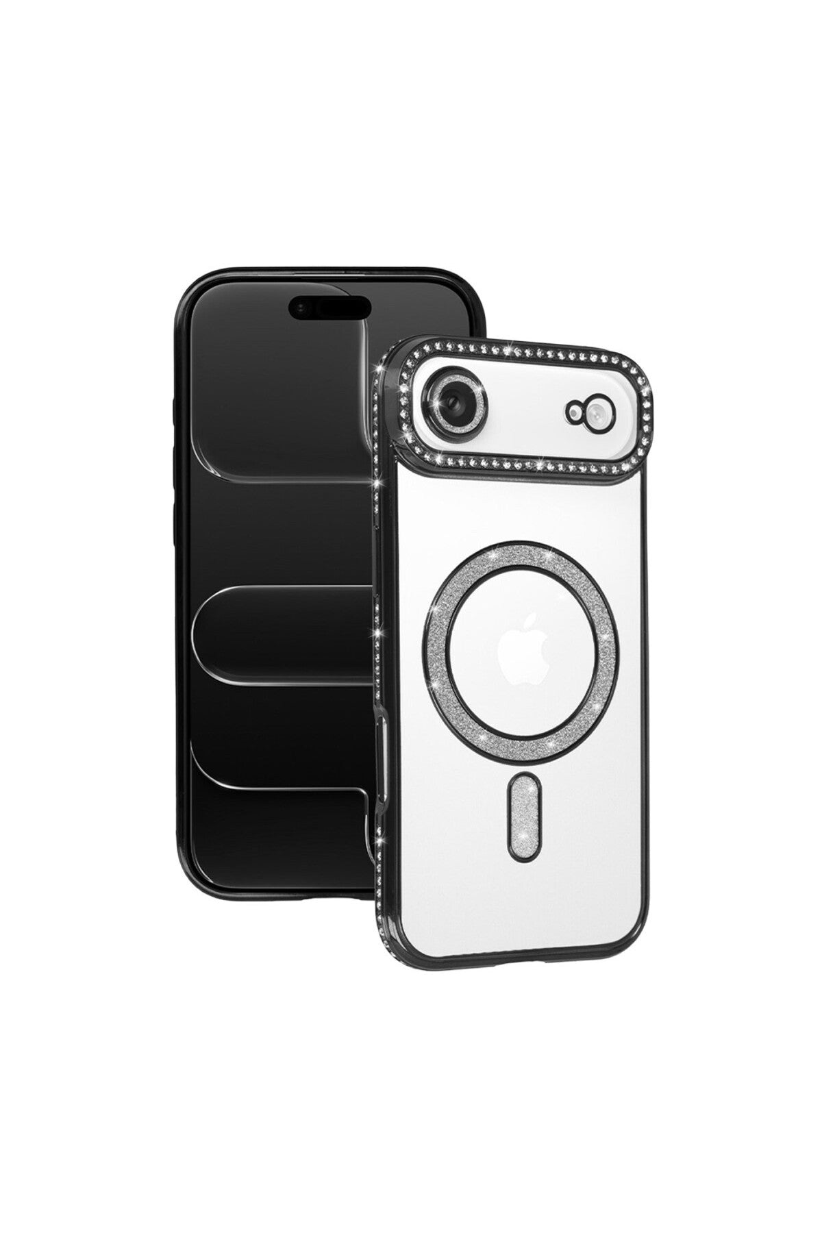 Apple iPhone 17 Air Uyumlu Joke Simli Magneticsafe Kılıf - Siyah